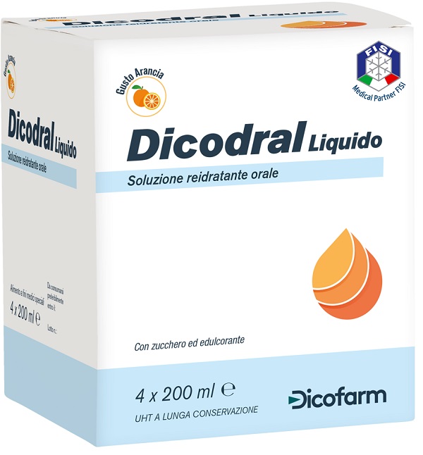 DICODRAL LIQUIDO SOLUZIONE REIDRATANTE ORALE 4 X 200 ML - Farmapre