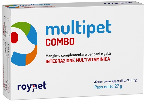MULTIPET COMBO INTEGRAZIONE MULTIVITAMINICA CANI E GATTI 30 COMPRESSE APPETIBILI DA 900 MG - Farmapre
