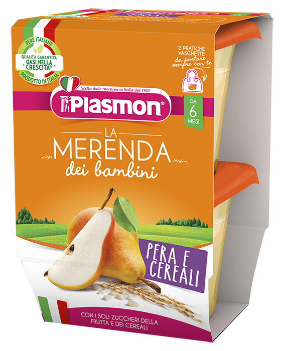 PLASMON LA MERENDA DEI BAMBINI SAPORI DI NATURA PERA CEREALI ASETTICO 2 X 120 G - Farmapre