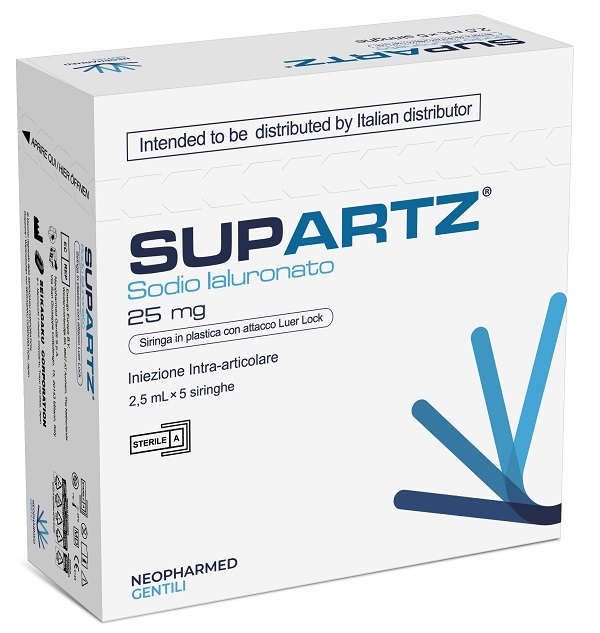SIRINGA PRERIEMPITA INTRA-ARTICOLARE SUPARTZ ACIDO IALURONICO 25 MG 2,5 ML 5 PEZZI - Farmapre