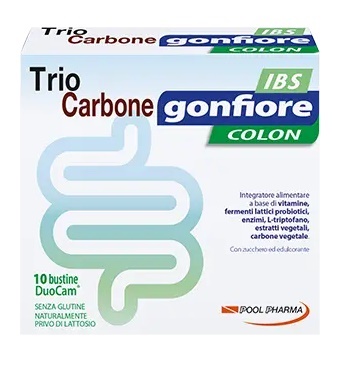 TRIOCARBONE GONFIORE IBS 10 BUSTE DUOCAM DA 2 G + 1,5 G - Farmapre