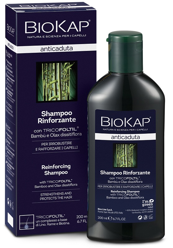 BIOKAP SHAMPOO RINFORZANTE ANTICADUTA CON TRICOFOLTIL NUOVA FORMULA 200 ML - Farmapre