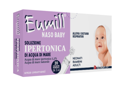 EUMILL NASO BABY SOLUZIONE IPERTONICA 20 CONTENITORI MONODOSE 5 ML - Farmapre