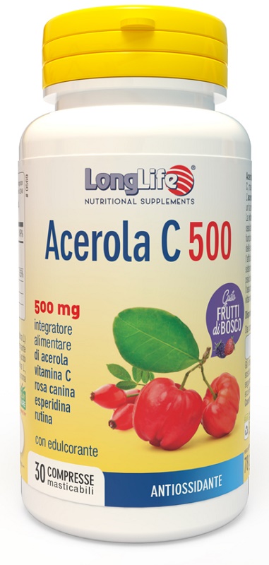 LONGLIFE ACEROLA C500 FRUTTI DI BOSCO 30 COMPRESSE MASTICABILI - Farmapre
