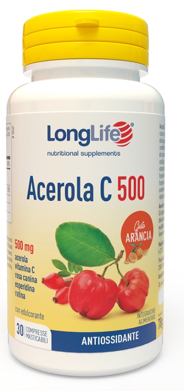 LONGLIFE ACEROLA C500 ARANCIA 30 COMPRESSE MASTICABILI - Farmapre