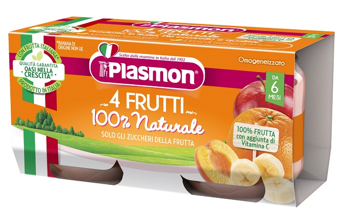 PLASMON OMOGENEIZZATO 4 FRUTTI 2 X 80 G - Farmapre