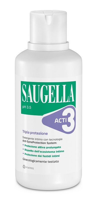 SAUGELLA ACTI3 TRIPLA PROTEZIONE DETERGENTE INTIMO 500 ML - Farmapre