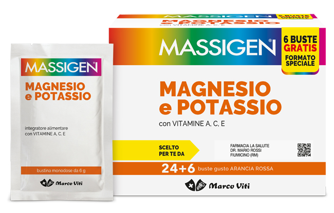 MASSIGEN MAGNESIO POTASSIO 24 BUSTINE + 6 BUSTINE - Farmapre