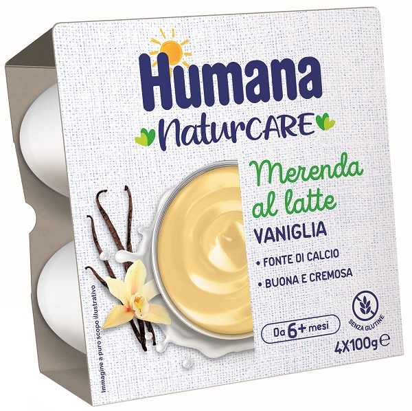 HUMANA MERENDA VANIGLIA 4 VASETTI DA 100 G - Farmapre