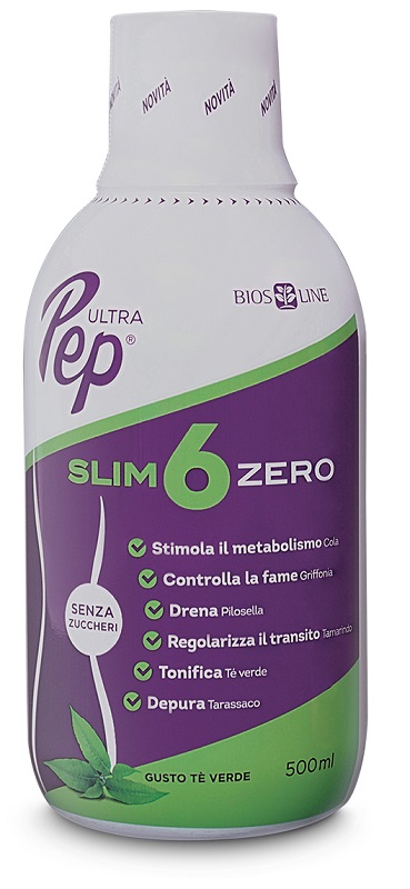 ULTRA PEP SLIM 6 ZERO TE' VERDE 500 ML BIOSLINE - Farmapre
