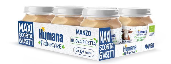 HUMANA OMOGENEIZZATO MANZO BIO 6 VASETTI DA 80 G - Farmapre
