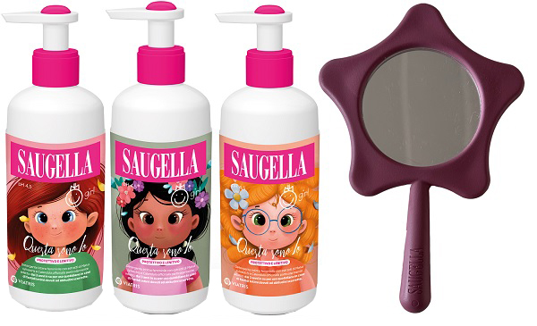 SAUGELLA BUNDLE GIRL DETERGENTE INTIMO QUESTA SONO IO PROTETTIVO LENITIVO 200 ML + GADGET SPECCHIO OMAGGIO - Farmapre