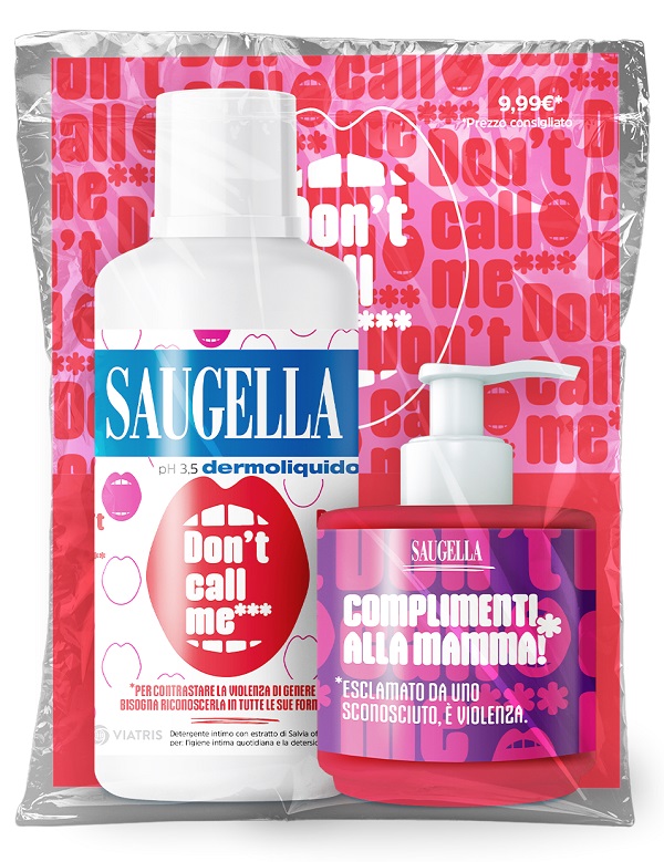 SAUGELLA BUNDLE DERMOLIQUIDO DON'T CALL ME 1 SAUGELLA DERMOLIQUIDO 500 ML CON ETICHETTA EDIZIONE LIMITATA + 1 MINISIZE SAMPLE CON PUMP 150 ML - Farmapre