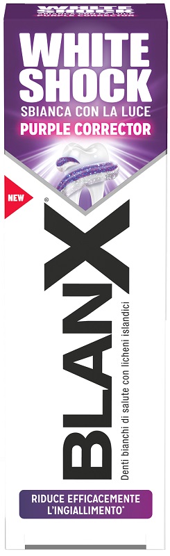 BLANX WHITE SHOCK PURPLE CORRECTOR DENTIFRICIO 75 ML - Farmapre