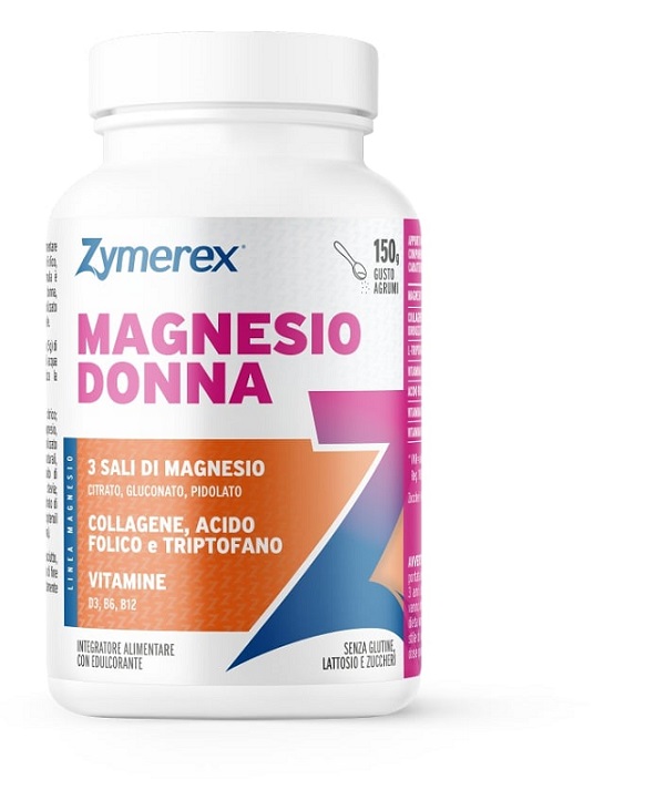 ZYMEREX MAGNESIO DONNA 150 G GUSTO AGRUMI CON EDULCORANTE SENZA ZUCCHERI SENZA GLUTINE SENZA LATTOSIO - Farmapre