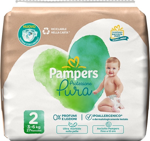 PAMPERS PROTEZIONE PURA MINI PANNOLINI 27 PEZZI - Farmapre