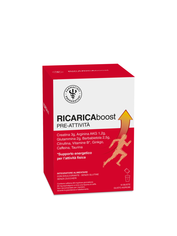 LFP RICARICA BOOST PRE-ATTIVITA' 10 BUSTE DA 20 G GUSTO AGRUMI CON EDULCORANTE SENZA ZUCCHERI SENZA GLUTINE - Farmapre