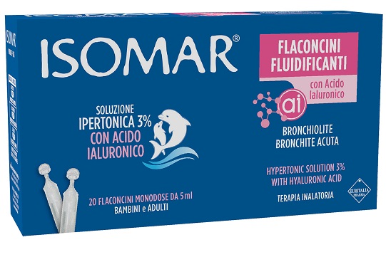ISOMAR FLACONCINI FLUIDIFICANTI SOLUZIONE IPERTONICA 30%+ACIDO IALURONICO 20 FLACONCINI DA 5 ML - Farmapre