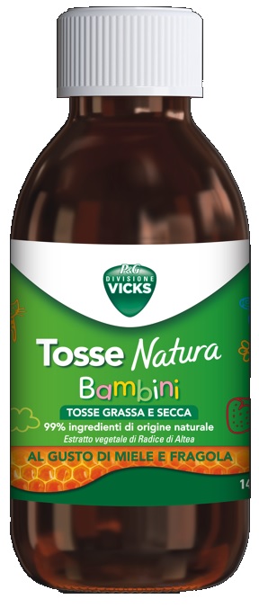 VICKS TOSSE NATURA BAMBINI TOSSE GRASSA E SECCA GUSTO MIELE E FRAGOLA 140 ML - Farmapre