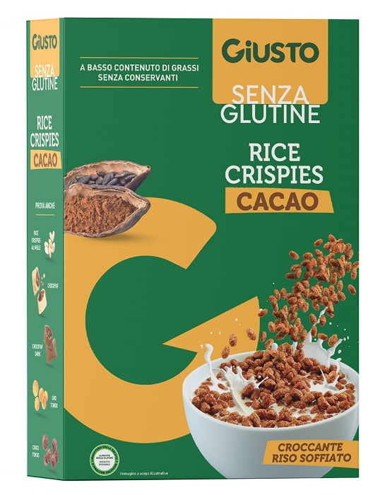 GIUSTO SENZA GLUTINE RICE CRISPIES CACAO 200 G - Farmapre