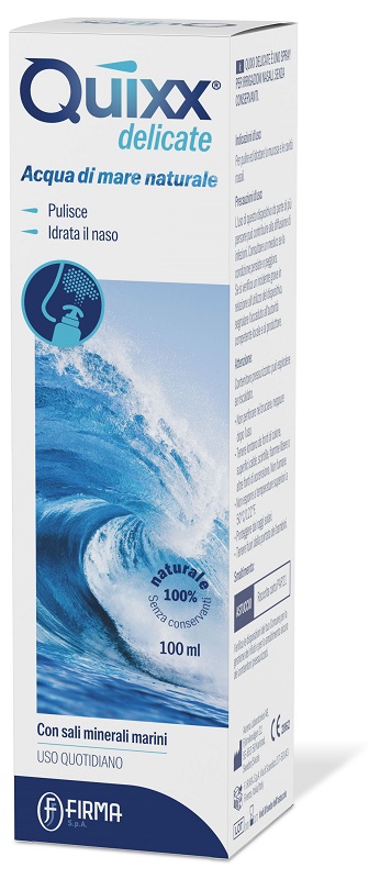 SOLUZIONE SPRAY PER IRRIGAZIONI NASALI QUIXX DELICATE ACQUA MARINA ISOTONICA 100 ML - Farmapre