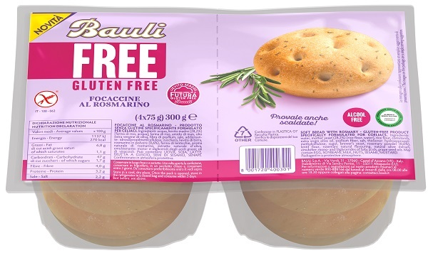 BAULI FREE FOCACCINE ROSMARINO 4 PEZZI DA 75 G - Farmapre
