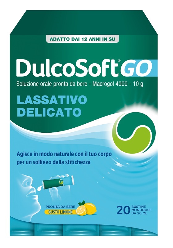 DULCOSOFT GO 20 BUSTINE DA 20 ML GUSTO LIMONE SENZA ZUCCHERO SENZA GLUTINE SENZA LATTOSIO - Farmapre