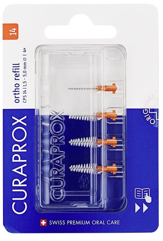 CURAPROX CPS 14 ORTHO REFILL ARANCIONI 4 SCOVOLINI - Farmapre