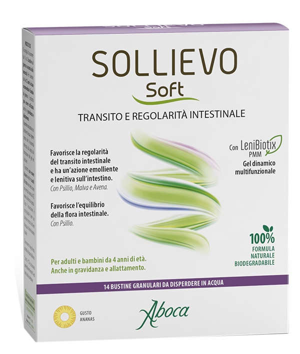 SOLLIEVO SOFT 14 BUSTINE GRANULARI DA 3,8 G SENZA GLUTINE SENZA LATTOSIO SENZA ZUCCHERI AGGIUNTI - Farmapre