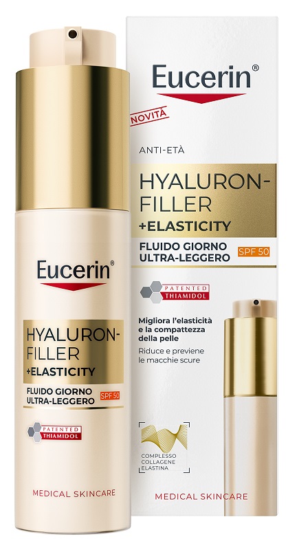 EUCERIN HYALURON FILLER + ELASTICITY FLUIDO GIORNO ULTRA LEGGERO SPF50 50 ML - Farmapre