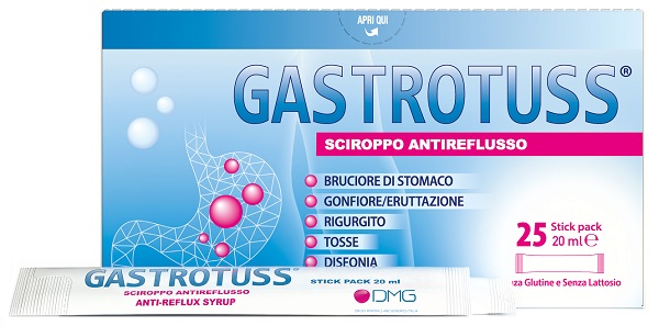 GASTROTUSS 25 STICK PACK DA 20 ML SCIROPPO ANTIREFLUSSO - Farmapre