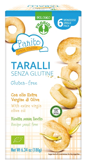 PANITO TARALLI SENZA GLUTINE E SENZA LIEVITO 180 G - Farmapre