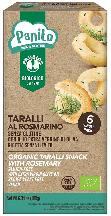 PANITO TARALLI ROSMARINO SENZA GLUTINE E SENZA LIEVITO 180 G - Farmapre
