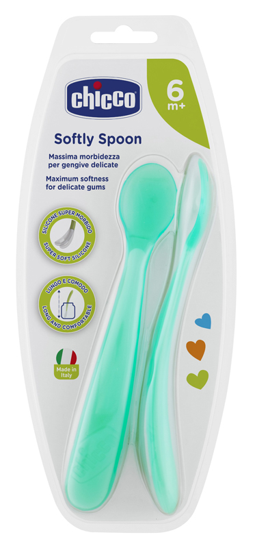 CHICCO CUCCHIAIO SILICONE MASCHILE BI PACK 6M+ - Farmapre