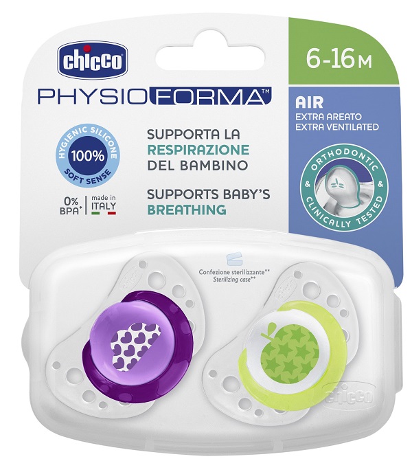 CHICCO SUCCHIETTO AIR GIRL IN SILICONE 6-16 MESI 2 PEZZI - Farmapre