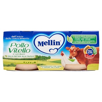 MELLIN OMOGENEIZZATO POLLO VITELLO CON VERDURE 2 X 80 G - Farmapre