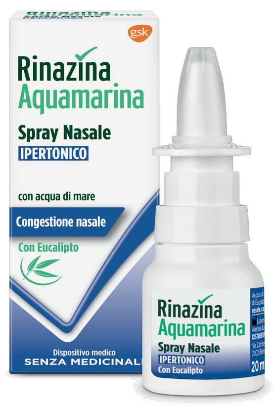 RINAZINA AQUAMARINA SPRAY NASALE IPERTONICO CON EUCALIPTO 20 ML - Farmapre