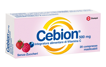 CEBION MASTICABILE SENZA ZUCCHERO VITAMINA C 500 MG 20 COMPRESSE - Farmapre