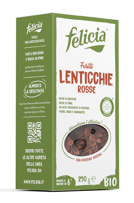 FELICIA BIO FUSILLI DI LENTICCHIE ROSSE 250 G - Farmapre