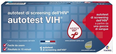 AUTOTEST VIH SCREENING DELL'HIV CONTIENE 1 AUTOTEST + SOLUZIONE + BISTURI + CEROTTO + GARZA + SALVIETTA DISINFETTANTE - Farmapre