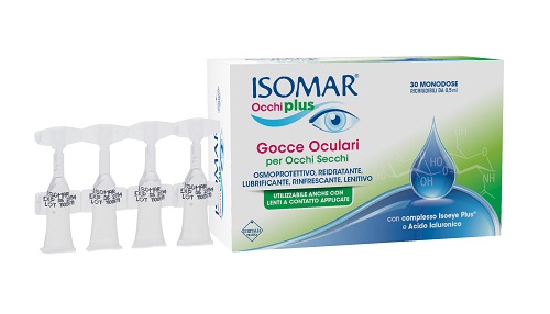 ISOMAR OCCHI PLUS GOCCE OCULARI PER OCCHI SECCHI ALL'ACIDO IALURONICO 0,25% 30 FLACONCINI MONODOSE - Farmapre