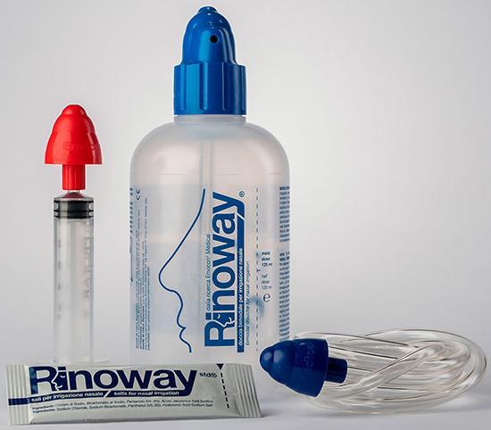 RINOWAY DOCCIA PER IRRIGAZIONE NASALE + 15 SALI ISOTONICI - Farmapre