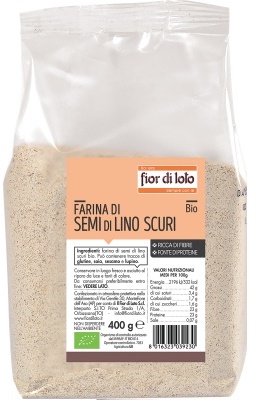 FARINA DI SEMI DI LINO SCURI BIO 400 G - Farmapre