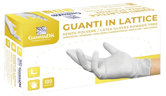 GUANTI LATTICE CON POLVERE MEDIUM 100 PEZZI GAMMADIS - Farmapre