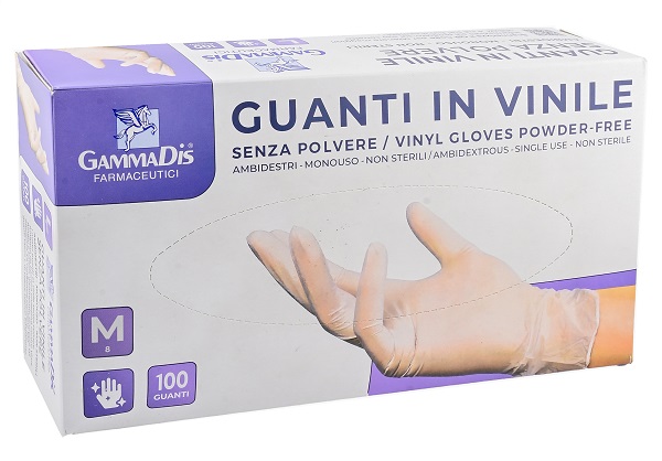 GUANTI VINILE SENZA POLVERE MEDIUM 100 PEZZI GAMMADIS - Farmapre