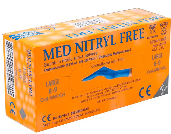 GUANTI NITRILE SENZA POLVERE LARGE 100 PEZZI GAMMADIS - Farmapre