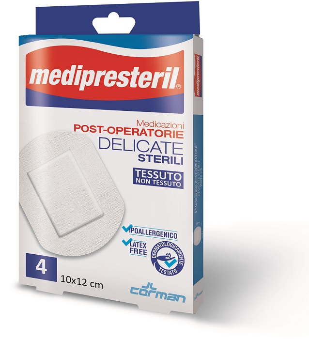 MEDICAZIONE POST OPERATORIA MEDIPRESTERIL DELICATA TNT 10X12CM 5 PEZZI - Farmapre
