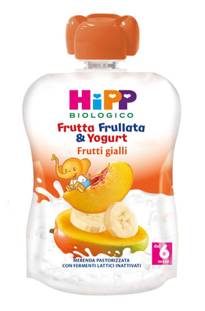 HIPP BIO FRUTTA FRULLATA YOGURT FRUTTI GIALLI 90 G - Farmapre