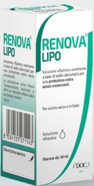 RENOVA COLLIRIO SOSTITUTO LACRIMALE A BASE DI ACIDO IALURONICO 0,4% E LIPIDI FLACONE DA 10 ML SENZA CONSERVANTI - Farmapre