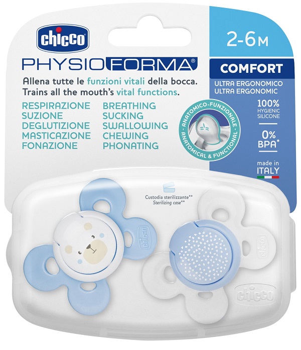 CHICCO SUCCHIETTO COMFORT BOY SILICONE 2-6 MESI 2 PEZZI - Farmapre